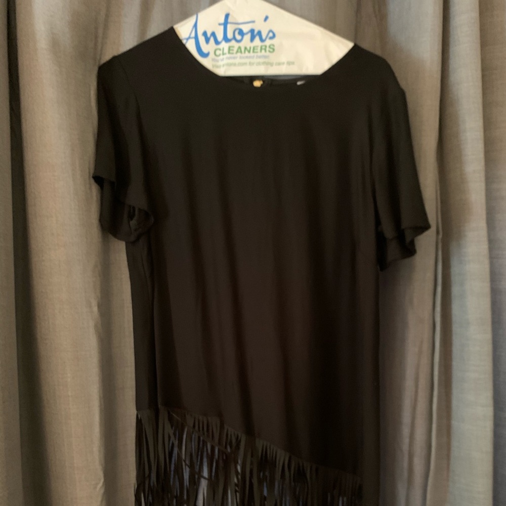 Black shirt with fringe